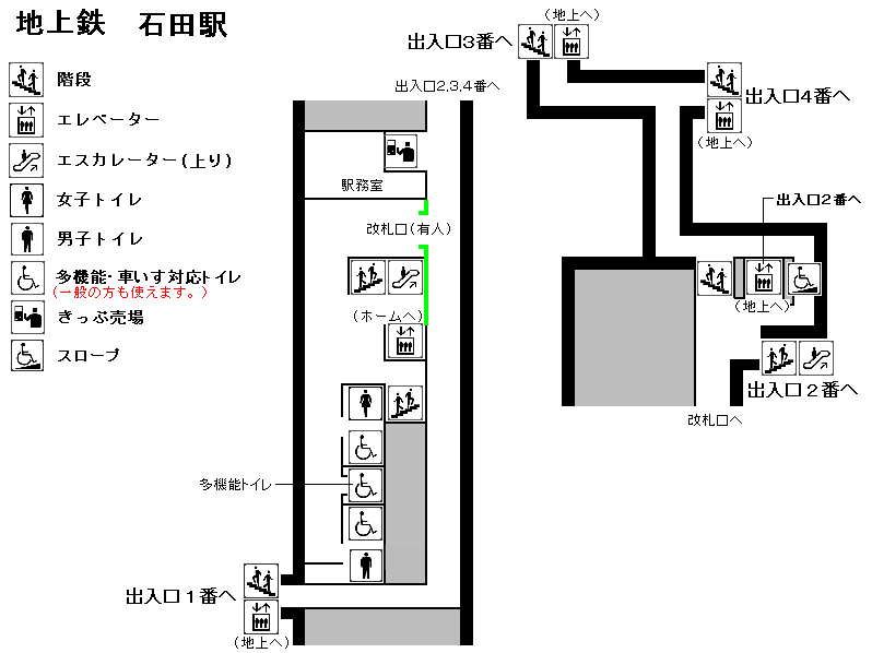 石田駅構内図