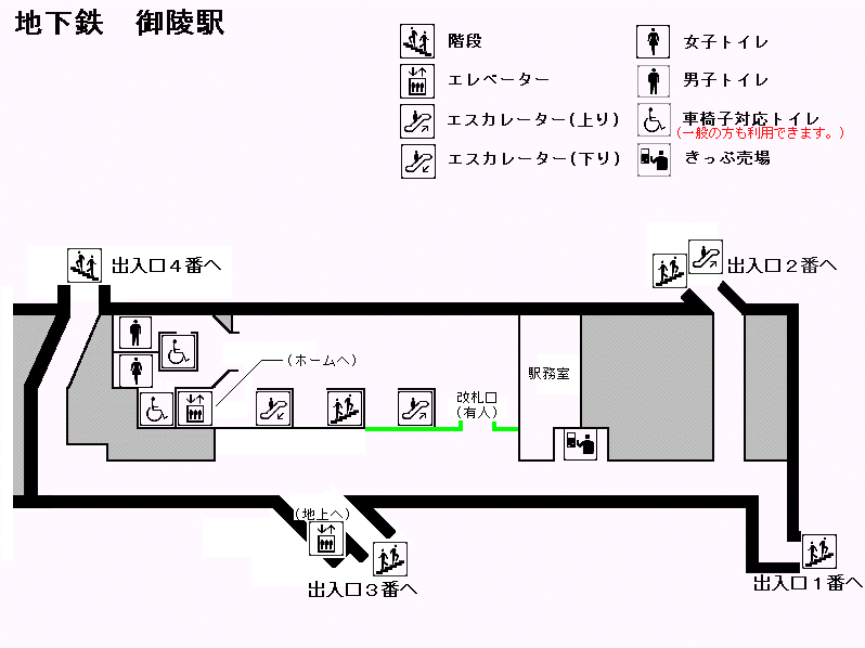 御陵駅構内図