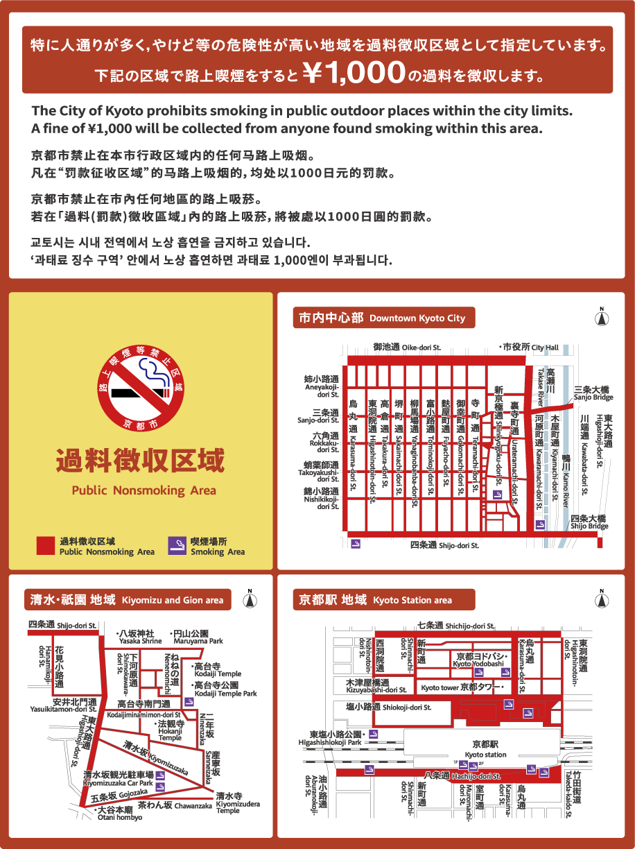 京都市 路上喫煙はやめましょう