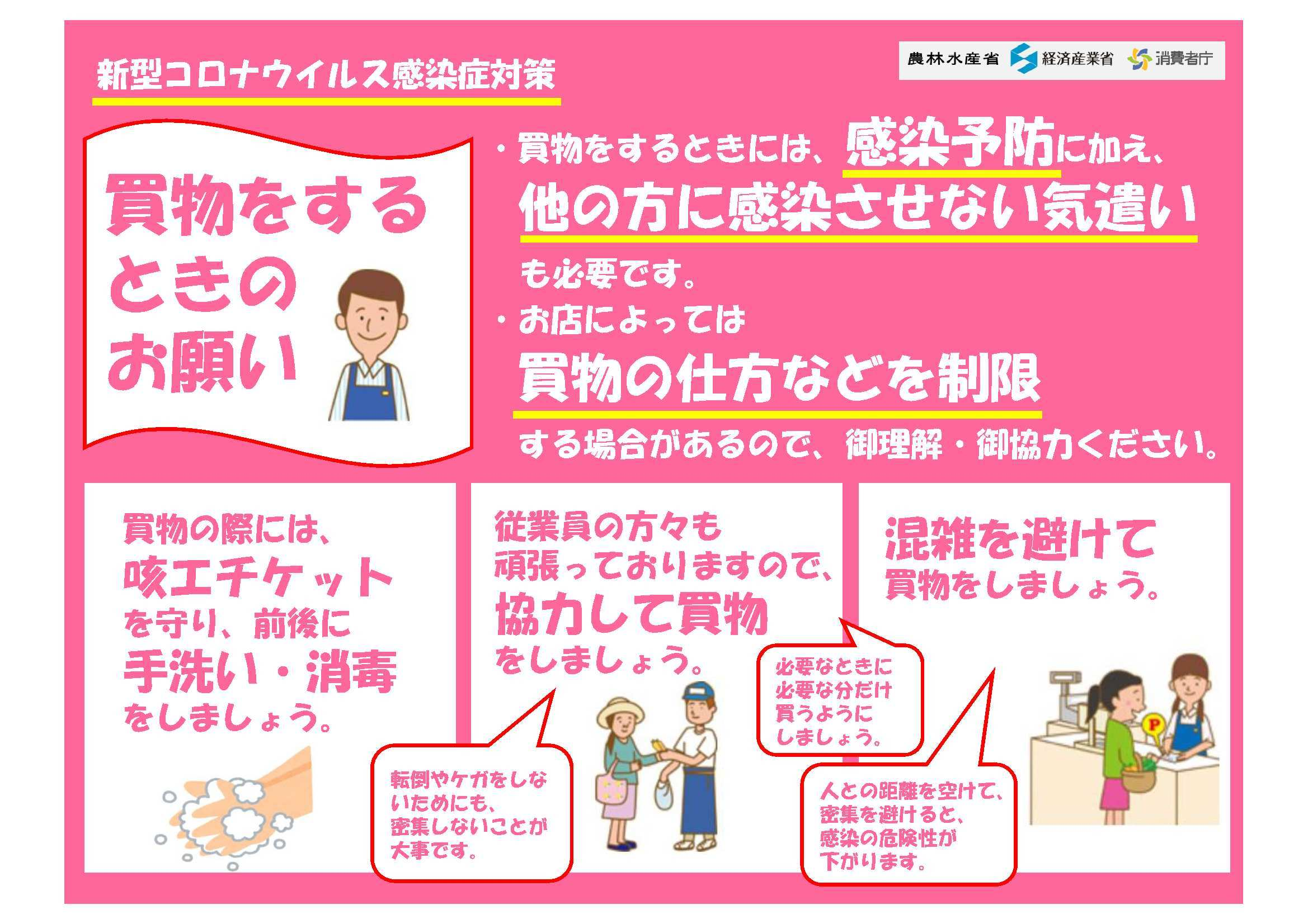 買物をするときのお願い 