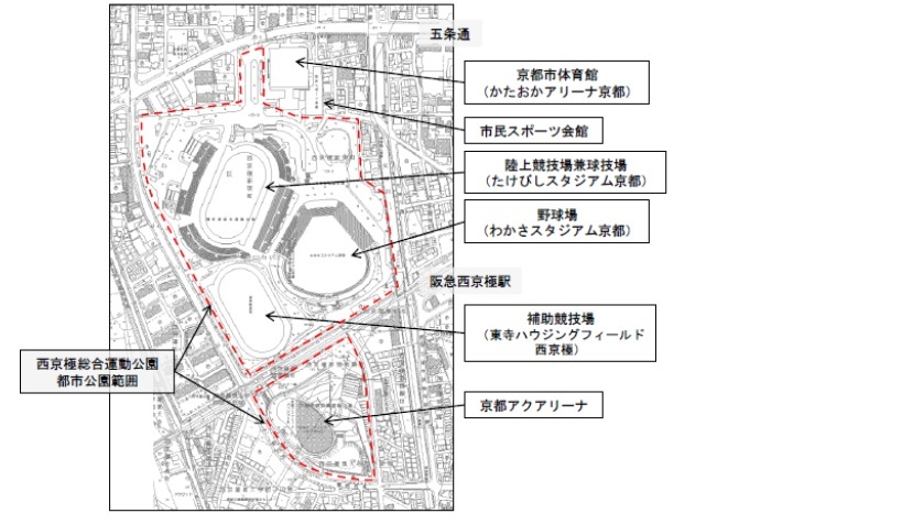 西京極総合運動公園施設配置図