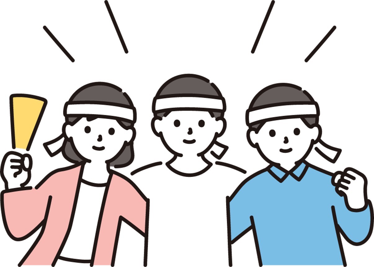 やる気を出している人たちのイメージイラスト