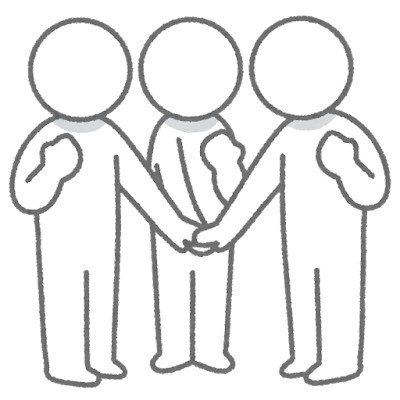 手を取り合うイメージイラスト