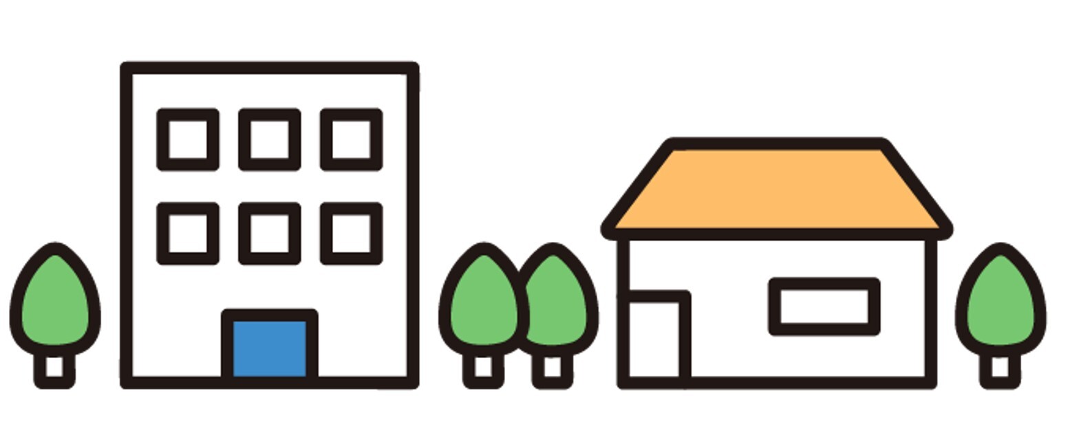 家々のイメージイラスト