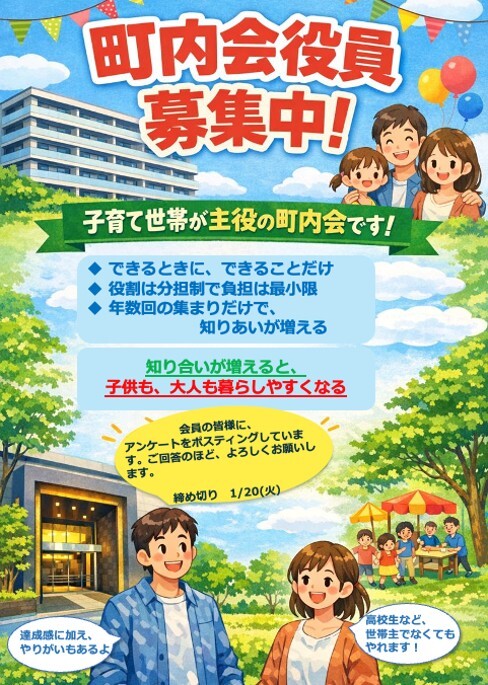 役員募集のチラシ