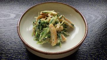 青菜とお揚げの酒粕和え