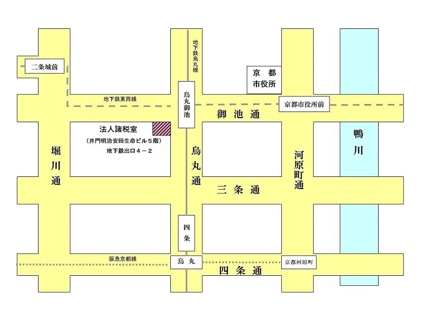 法人諸税室の所在地の地図