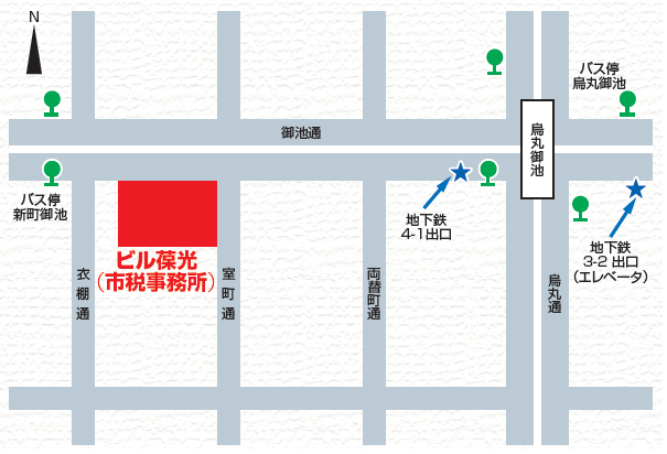 市税事務所へのアクセスマップ