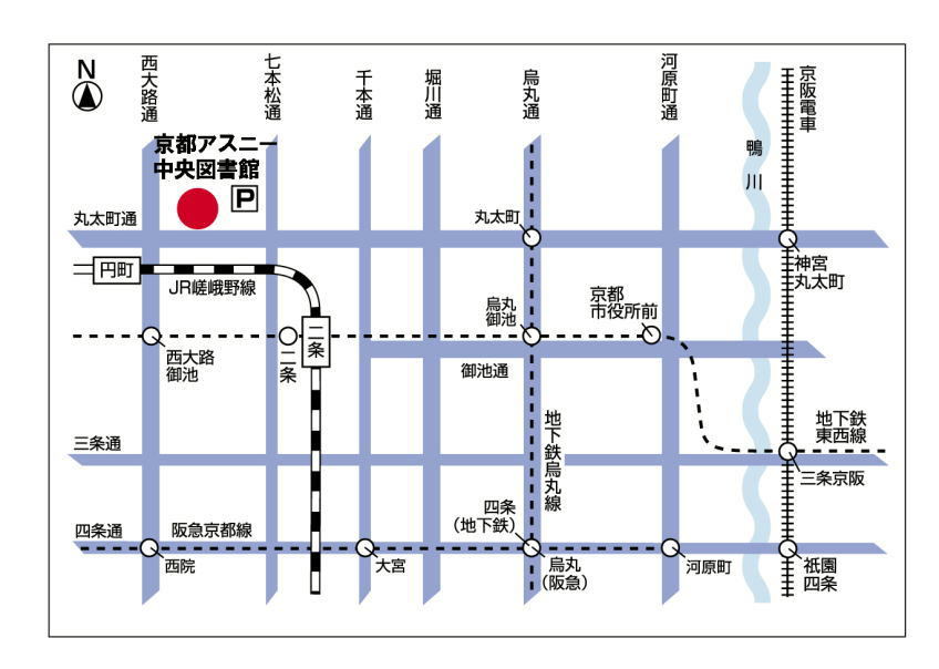 京都アスニー　周辺地図