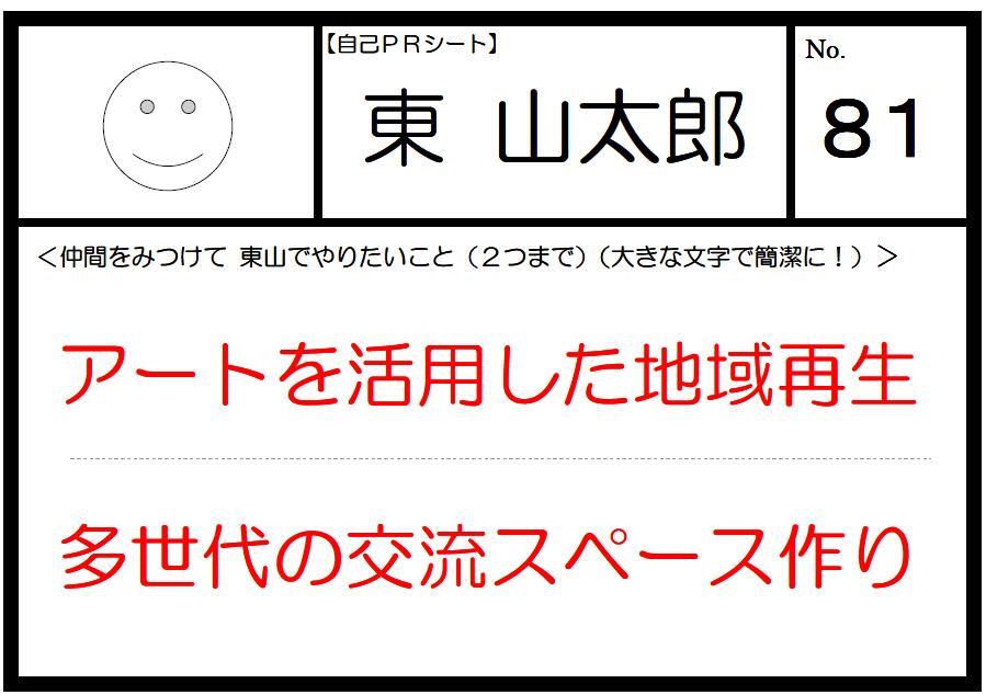 自己PRシート（見本）