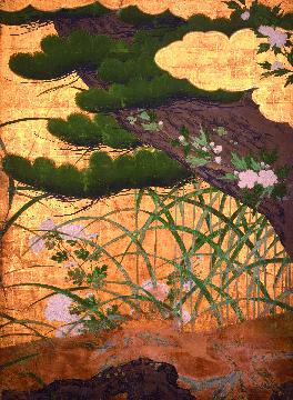 長谷川等伯作「松に草花図」