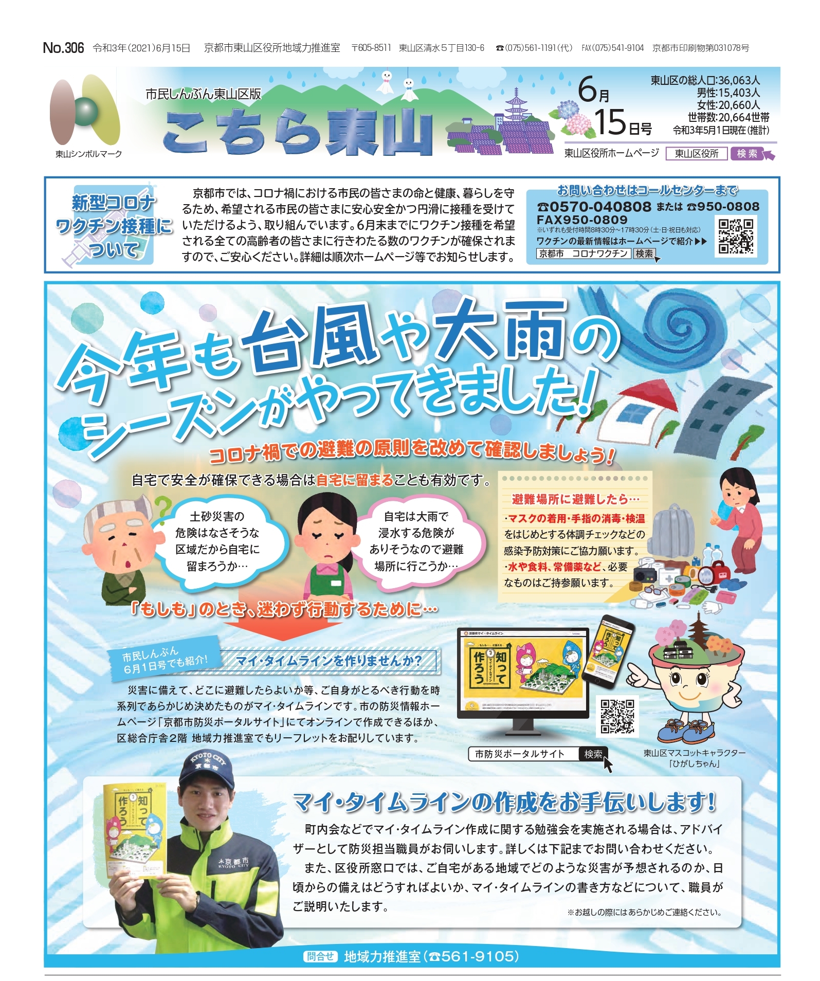 市民しんぶん東山区版「こちら東山」 