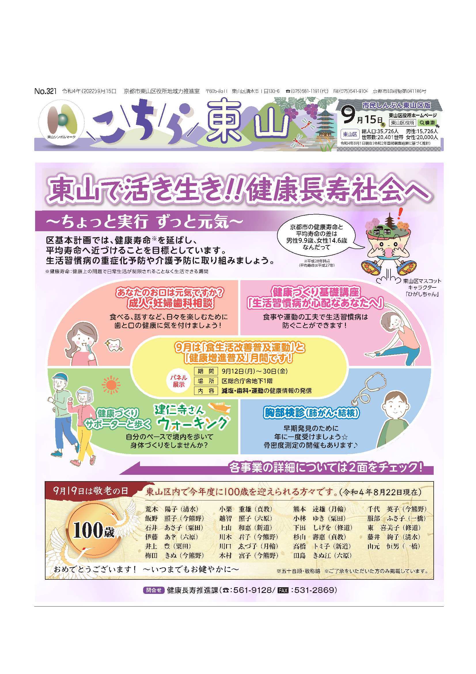 市民しんぶん東山区版「こちら東山」 