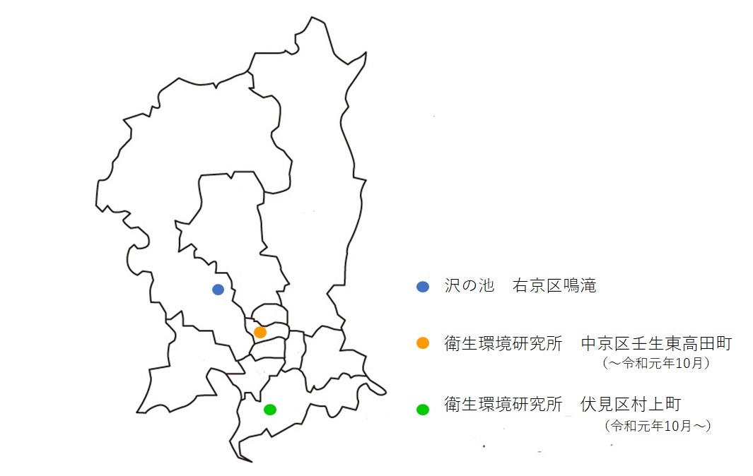 衛生環境研究所と沢の池（地図）