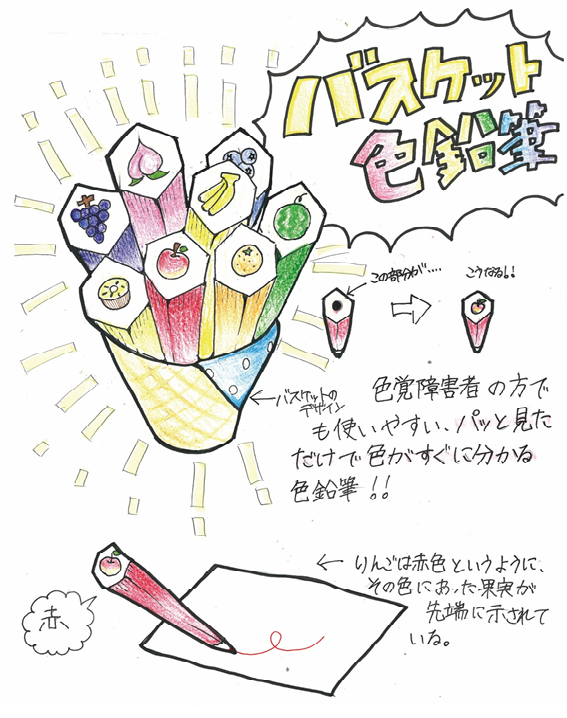 バスケット色鉛筆