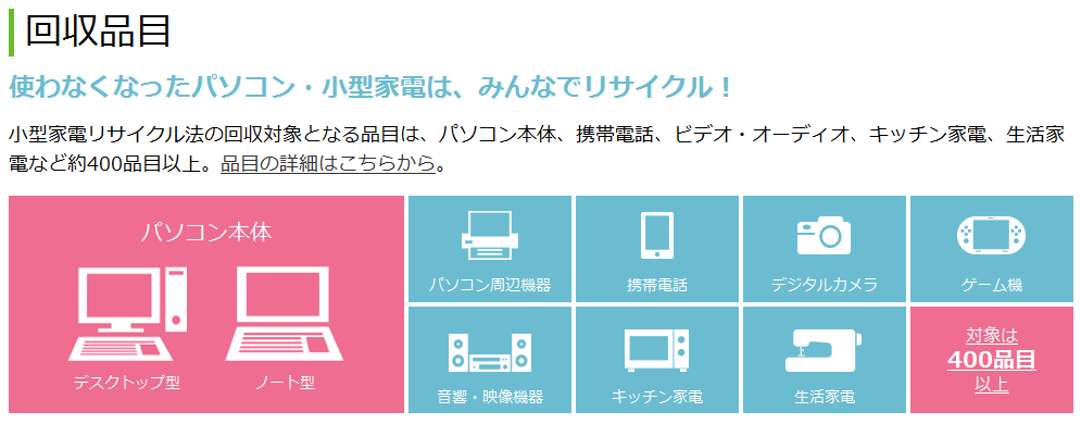 京都市 小型家電の回収 リサイクル