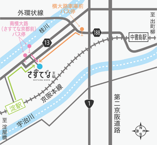 さすてな京都の周辺地図