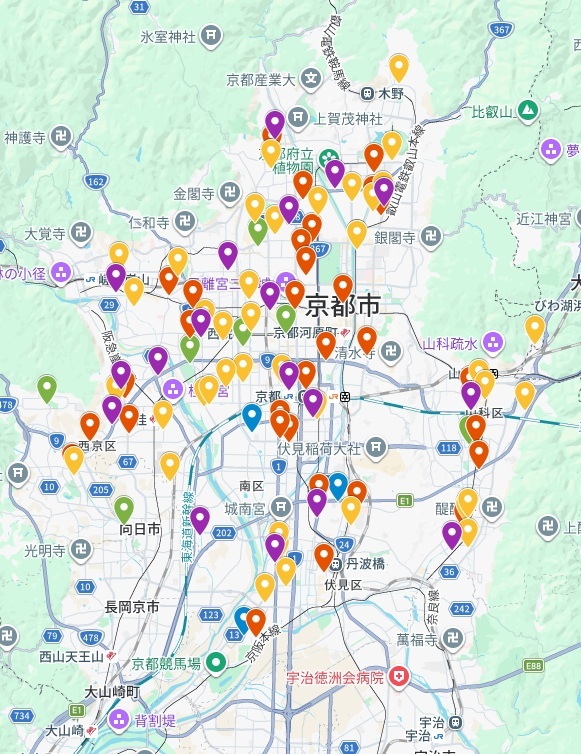 資源物回収拠点のマップ