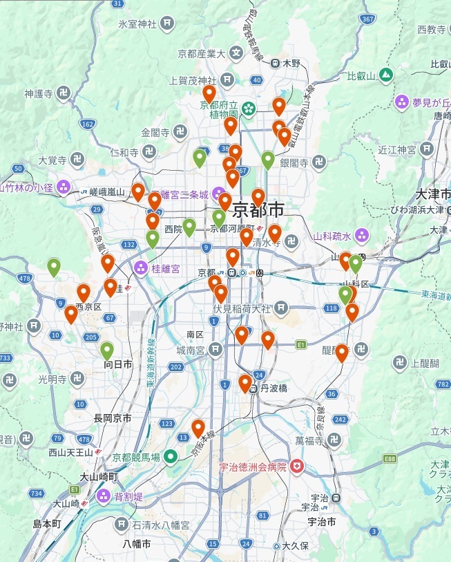資源物回収拠点のマップ