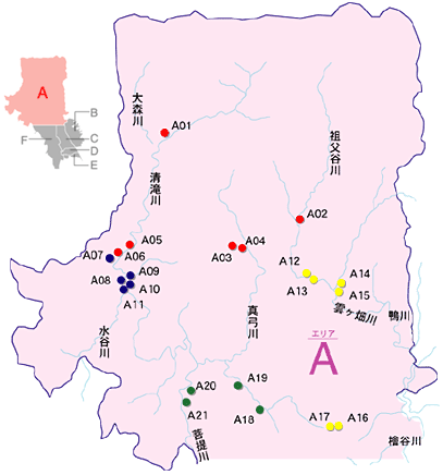 北区区民の誇りの木の地図