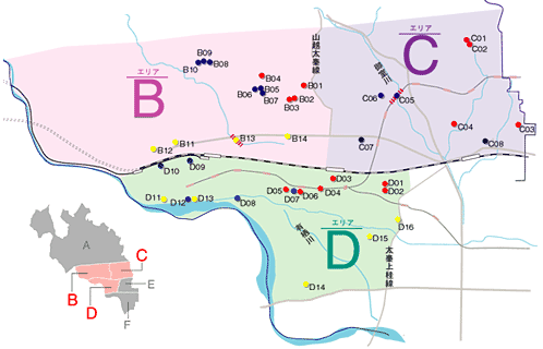 右京区区民の誇りの木の地図
