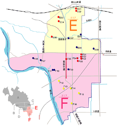 右京区区民の誇りの木の地図