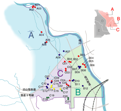 西京区区民の誇りの木の地図