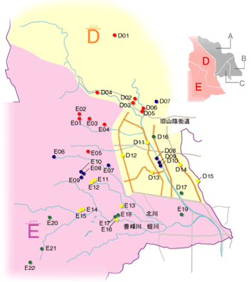 西京区区民の誇りの木の地図