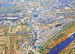 西羽束師川航空写真