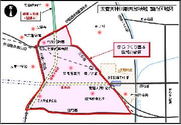 太秦天神川駅西部地域の箇所図です