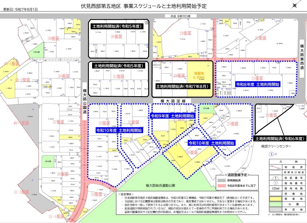 事業スケジュールと土地利用開始予定