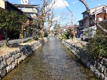 工事後の高瀬川（下京区六軒橋付近）