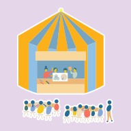 イベント行事に参加する人々