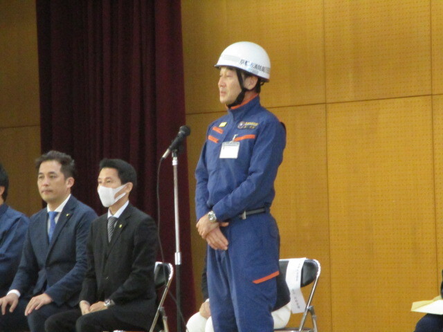 北消防署長が話している様子