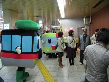 門川市長とレポーターの撮影風景
