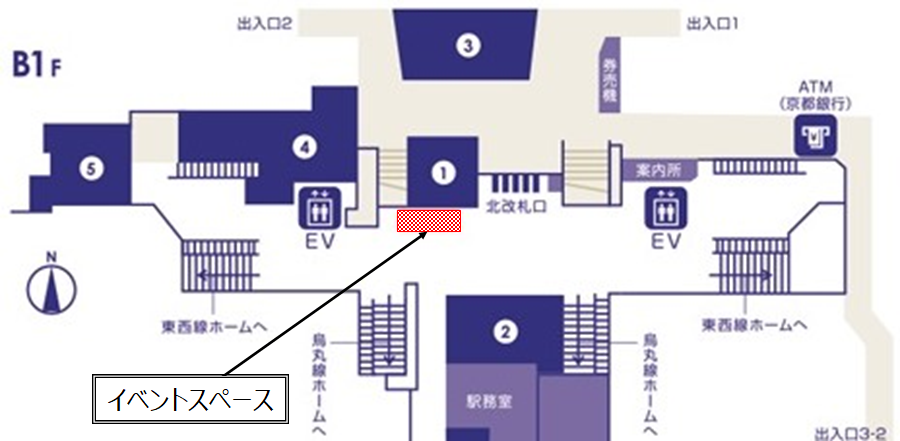 烏丸御池駅イベントスペース地図