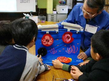 工房学習にてモノを運ぶカラクリを製作しています