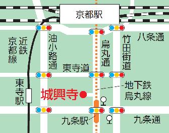 城興寺への地図