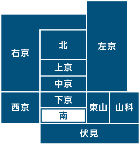 京都市の中の南区の位置
