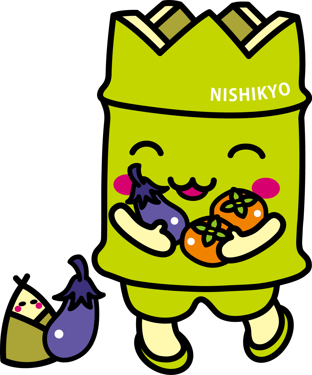 76 特産物を抱える