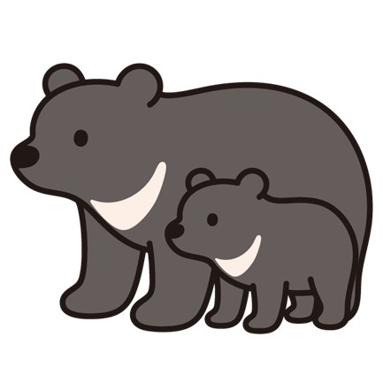 クマの親子のイラスト