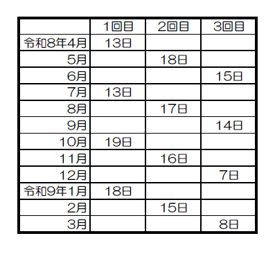 年間日程
