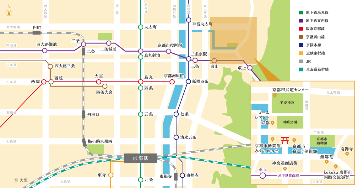岡崎エリア周辺図