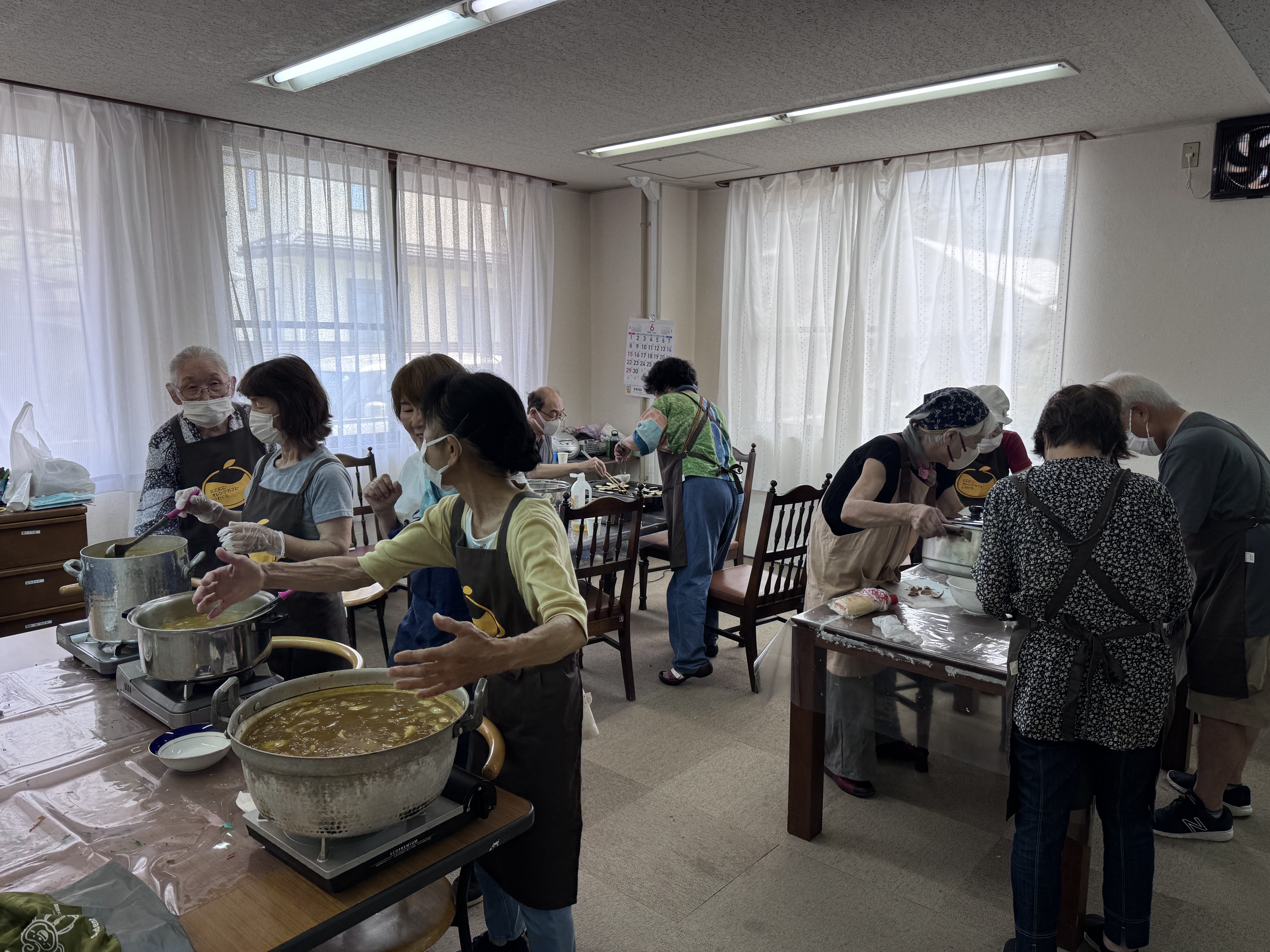 調理中
