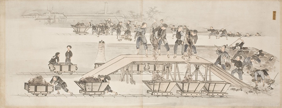 河田小龍（筆）「聖護院村工事」（1889年末頃）