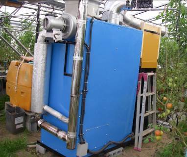 農業用ハウス木質ペレット温風機