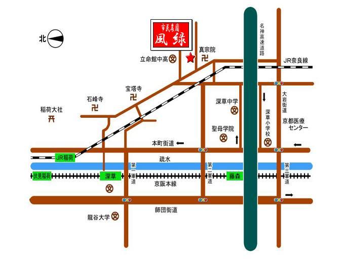 市民農園「風緑」への案内図