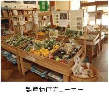農産物直売コーナーの様子（館内）