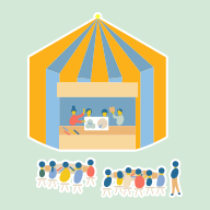 イベントに参加するまちの人々