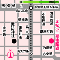 赤松小三郎遭難地碑の所在地図